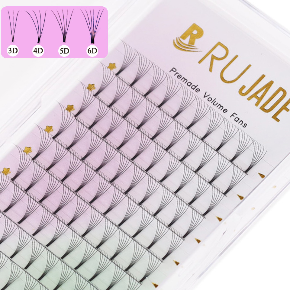 Eyelash Extension Korea Natural - Rujade 0.07/0.10mm, Pestañas Premade de Volumen