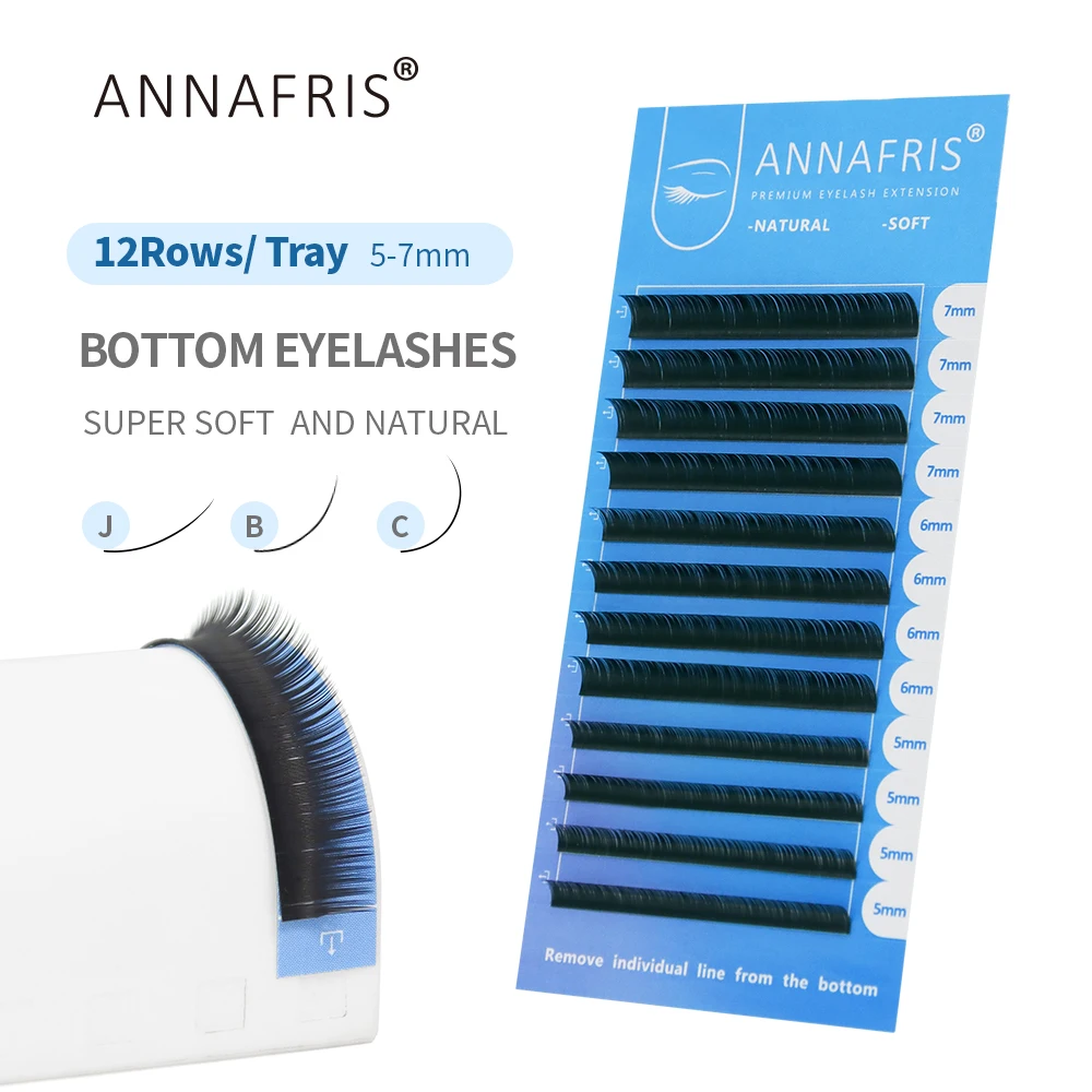 Eyelash Extension Human Hair - ANNAFRIS pestañas inferiores 5-7mm mezcla extensión