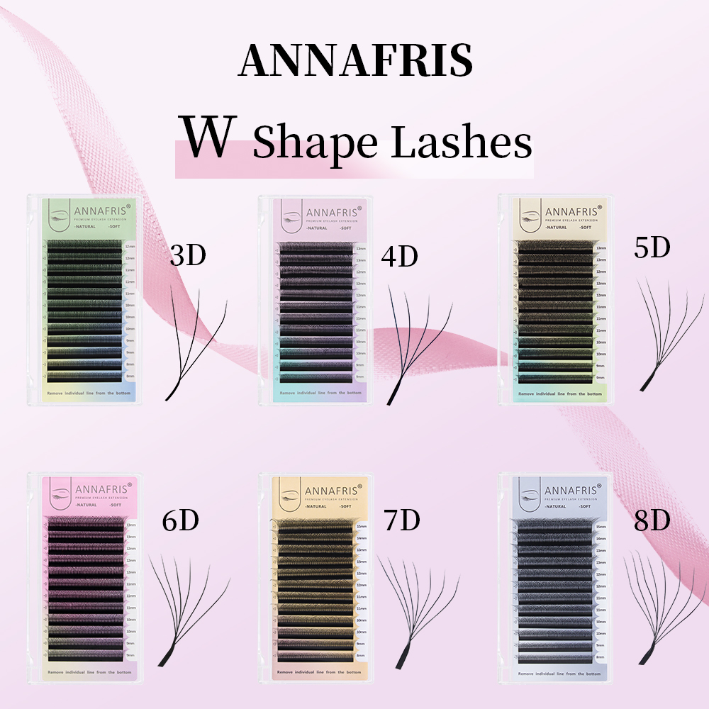 Eyelash Extension Human Hair - ANNAFRIS ventilador de volumen prefabricado YY