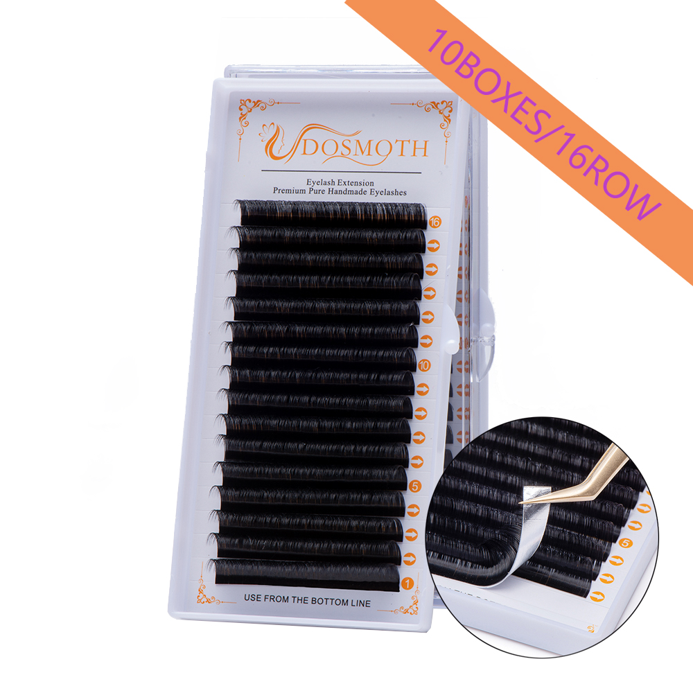 Eyelash Extension Human Hair - DOSMOTH 10 cajas 16 filas 7-16mm