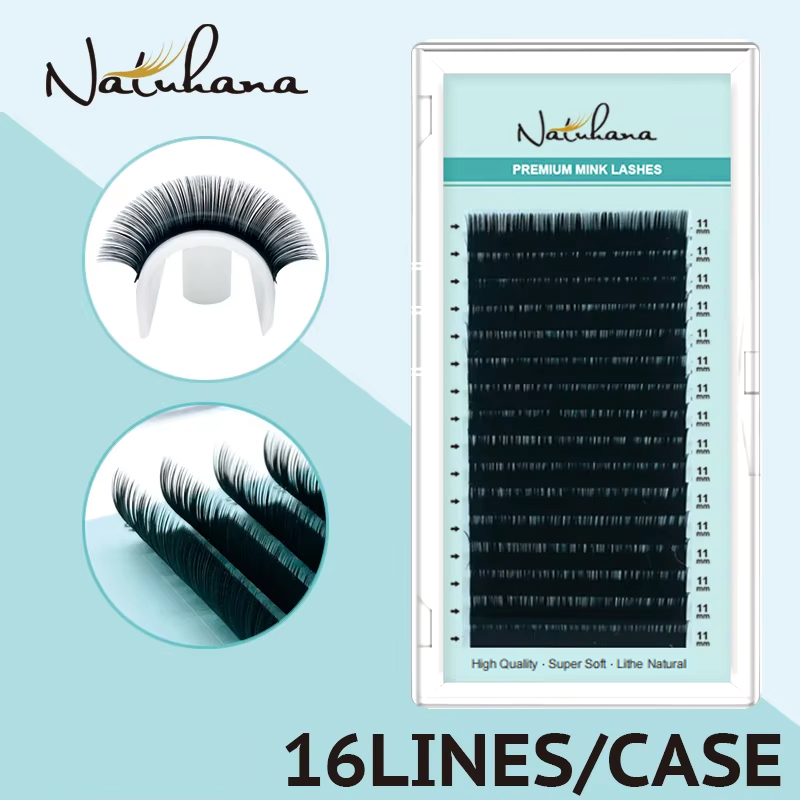 NATUHANA Corea PBT 16 filas B  - Eyelash Extension Korea Natural reseña y precio