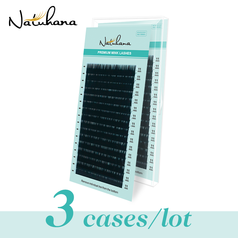 NATUHANA 3 estuches/lote de ex - Eyelash Extension Korea Natural reseña y precio