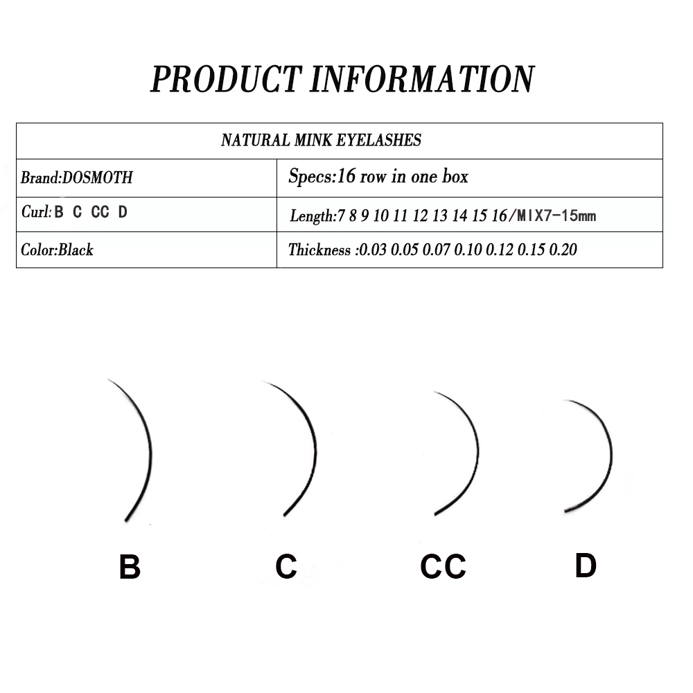 DOSMOTH 10 cajas 16 filas 7-16 - Eyelash Extension Human Hair reseña y precio