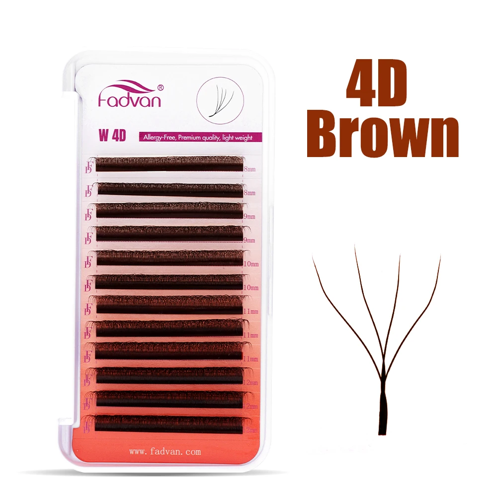 FADVAN marrón 3D/4D W forma D  - Eyelash Extension Human Hair reseña y precio